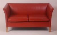 Lot 283 - A 1960s Danish beech framed two seater sofa,...
