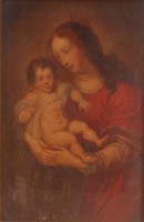 Lot 643 - 18th century school - Madonna and child, oil...