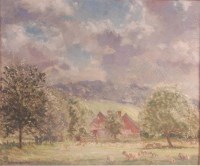 Lot 654 - David Birch (1895-1968) - Sheep grazing in a...