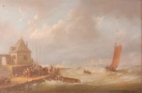 Lot 662 - Adriunus van Blyk - A Dutch harbour, oil on...