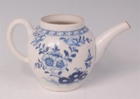 Lot 373 - A mid-18th century Lowestoft porcelain teapot...