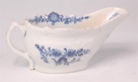 Lot 377 - A Lowestoft porcelain miniature sauceboat,...