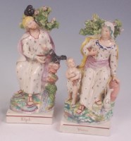 Lot 383 - A pair of early 19th century Staffordshire...