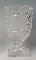 Lot 393 - A Waterford cut crystal pedestal vase, with...