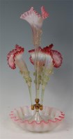 Lot 395 - A Victorian vaseline glass and cranberry...