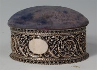 Lot 413 - A late Victorian silver pin cushion box, of...