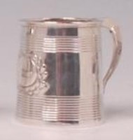 Lot 421 - A George III silver christening mug, of banded...