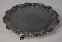 Lot 442 - A George II silver card-waiter, having a...