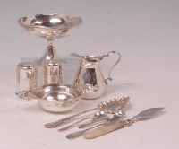 Lot 453 - Mixed silver to include; Elkington & Co footed...