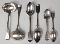 Lot 458 - A 19th century harlequin silver part cutlery...