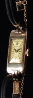 Lot 524 - A ladies 9ct gold Tudor tank wristwatch,...