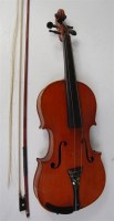 Lot 552 - A 19th century French violin, labelled...