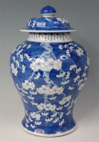 Lot 587 - A Chinese export ginger jar and cover,...