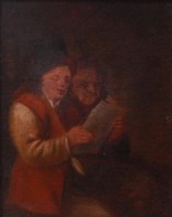 Lot 614 - Circle of David Teniers - The letter, oil on...