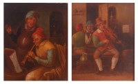 Lot 615 - Circle of David Teniers - Pair of Tavern...