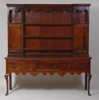 Lot 710 - An 18th century provincial joined oak dresser,...