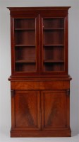 Lot 713 - A Victorian mahogany bookcase cabinet, having...