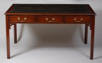 Lot 715 - A mahogany and green leather gilt tooled inset...