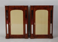 Lot 734 - A pair of walnut side cabinets, Victorian and...