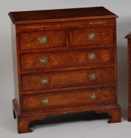 Lot 744 - A burr walnut and crossbanded bachelors chest,...