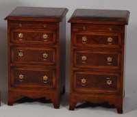 Lot 745 - A pair of figured walnut and crossbanded...