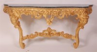 Lot 752 - A French giltwood and gesso console table in...