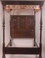 Lot 755 - A 16th century and later oak four poster...