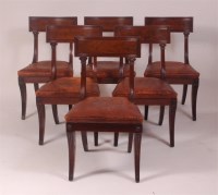 Lot 775 - A set of six Regency mahogany barback dining...