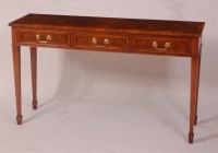 Lot 777 - A figured walnut and crossbanded hall table,...