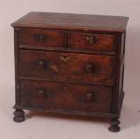 Lot 783 - A circa 1700 oak chest, of two short and two...