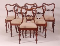 Lot 786 - A set of six Victorian faded rosewood kidney...