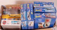 Lot 1504 - 9 mixed scale plastic aircraft kits by Airfix,...