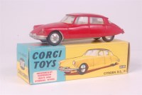 Lot 1610 - Corgi Toys, 210s Citroen DS19, red body, lemon...