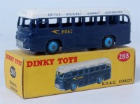 Lot 1905 - Dinky Toys 283, BOAC coach, dark blue body,...