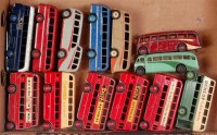 Lot 1909 - 13 playworn Dinky and Budgie bus related...