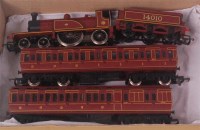 Lot 881 - Hornby LMS maroon 4-2-2 engine and tender and...