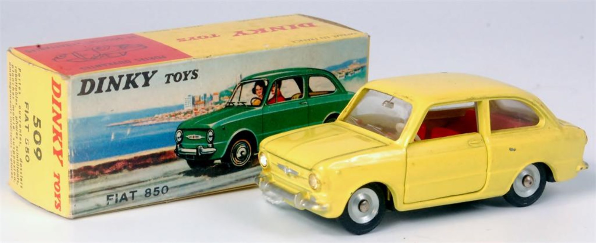 Lot 1938 - French Dinky, 509 Fiat 850, lemon yellow