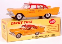 Lot 1943 - Dinky Toys, 265 Plymouth USA taxi, yellow with...