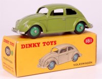 Lot 1946 - Dinky Toys, 181 Volkswagen saloon, green body...