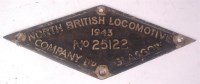 Lot 18 - A North British Locomotive Company brass...
