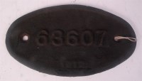 Lot 20 - A cast number plate 63607