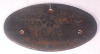 Lot 22 - A brass works plate built by London North...