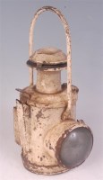 Lot 25 - A locomotive headlamp unrestored, rotary lens...