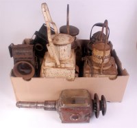 Lot 101 - 8 assorted railway, policeman and cart lamps,...