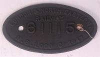 Lot 27 - A brass number plate London & North Eastern...