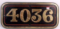 Lot 140 - A replica GWR locomotive cab side number 4036