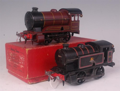Lot 304 - Hornby 1949-54 LMS red clockwork No. 501 0-4-0...