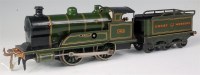 Lot 374 - Bing 1930s green GW 0-4-0 clockwork Apollo No....