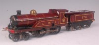 Lot 406 - Hornby 1925-8 LMS red No. 2 clockwork 4-4-0...