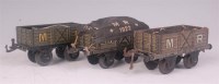 Lot 417 - 3 Bing grey MR open wagons, 1912 with sack...